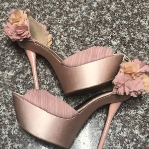 Floral sexy platform heels